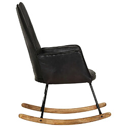 Avis Maison Chic Chaise à bascule | Fauteuil Relax, design moderne Noir Cuir véritable -GKD55911