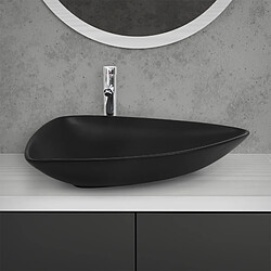 Acheter ML-Design Lavabo en Céramique Noir Mat, 69 x 46 x 13 cm, Triangulaire, Vasque à Poser sur Plan de Toilette, Lave-Mains Évier pour la Salle de Bain/WC Invités, Design Moderne, sans Matériel de Montage