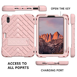 Coque en TPU motif losange, hybride avec béquille et lanière or rose pour votre Apple iPad mini (2021)