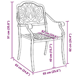 vidaXL Chaises de jardin lot de 2 vert aluminium coulé pas cher