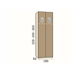 Avis Inside 75 Armoire dressing d'angle chambre structure Elegant façade Blanco Laquée hauteur 220 cm