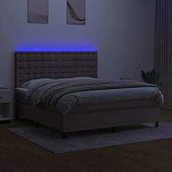 Acheter Maison Chic Lit adulte- Lit + matelas,Sommier à lattes de lit et matelas et LED Taupe 180x200cm Tissu -GKD86015