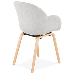 Acheter Alterego Chaise design avec accoudoirs 'SAMY' en tissu gris clair style scandinave