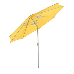 Decoshop26 Parasol de jardin diamètre 3m inclinable mécanisme d'ouverture par manivelle polyester/aluminium 5kg jaune 04_0008026