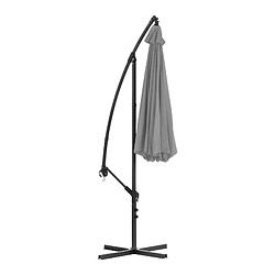 Helloshop26 Parasol déporté rond diamètre 300 cm inclinable gris foncé 14_0007587