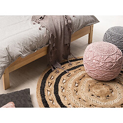 Avis Beliani Tapis rond 140 cm en jute beige et noir GOYNE