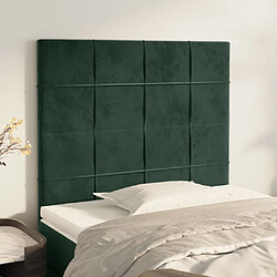 Maison Chic Lot de 2 Têtes de lit design pour chambre - Décoration de lit Vert foncé 100x5x78/88 cm Velours -MN92333