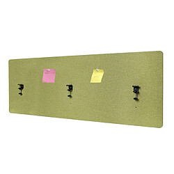 Decoshop26 Cloison de bureau acoustique brise-vue tableau d'affichage à double paroi 60x160 cm en tissu vert 04_0006433