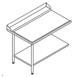 Table Entrée et Sortie en Angle Lave-Vaisselle à Capot Paniers 600 x 500 - Accrochage Gauche - L 1200 mm - Elettrobar