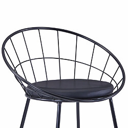 Decoshop26 Lot de 4 chaises de salle à manger cuisine style industriel en acier et synthétique noir CDS021773 pas cher