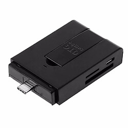 Acheter Universal Type-C Dual USB 2.0 Micro USB OTG Holder Memory Memory Card TF Carte Reader For Mobile Phone Black