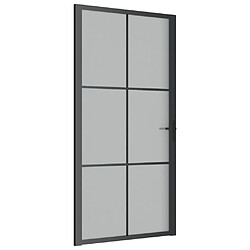 vidaXL Porte intérieure 102,5x201,5 cm Noir Verre mat et aluminium