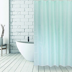 MSV Rideau de douche Polyester WAVE 180x200cm QUALITÉ PREMIUM Vert Pastel - Anneaux inclus