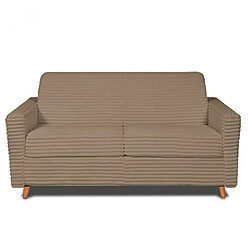 Inside 75 Canapé VIRGOLA convertible express matelas 16 cm sommier lattes 160 cm velours ambience dune