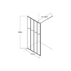 Acheter Vente-Unique Paroi de douche à l'italienne style industriel - 120 x 200 cm - ATALIA II