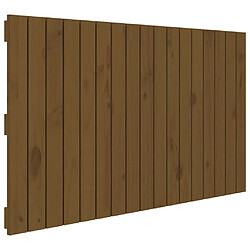 vidaXL Tête de lit murale Marron miel 108x3x60 cm Bois massif de pin