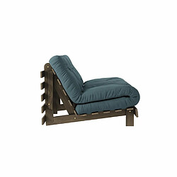 Acheter Inside 75 Canapé convertible futon ROOTS pin carob brown matelas petrol blue couchage 140x200 cm