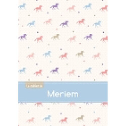 CAHIER MERIEM BLANC,96P,A5 CHEVAUX - Occasion