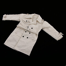 Avis 1/6 trench coat windcoat outerwear veste longue pour 12 '' figure mâle blanc