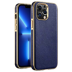 Coque en TPU + PU électroplaqué, anti-rayures pour votre iPhone 13 Pro Max 6.7 pouces - bleu