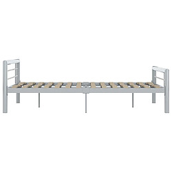 Avis vidaXL Cadre de lit sans matelas gris et blanc métal 140x200 cm