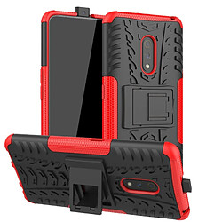 Wewoo Coque Pour OPPO Realme X Texture de pneu TPU antichoc + PC Housse de protection avec support rouge