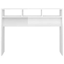 Maison Chic Table console | Meuble d'entrée | Table d'appoint Blanc brillant 105x30x80 cm Aggloméré -GKD26775 pas cher