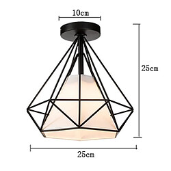 Acheter Stoex Retro Plafonnier Industrielle Cage en forme Diamant en Métal Fer Lustre Suspension Luminaire (Blanc)