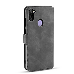 Dg.Ming Etui en PU style rétro gris pour votre Samsung Galaxy A11 (European Version)