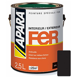 Peinture Fer Satin - APARA-2.5 litres-Noir profond (RAL 9005)