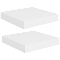 vidaXL Étagères murales flottantes 2 pcs blanc 23x23,5x3,8 cm MDF