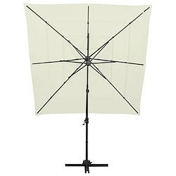 Maison Chic Parasol Jardin | Parasol à 4 niveaux avec mat en aluminium Sable 250x250 cm - GKD94521 pas cher