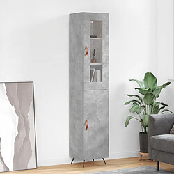 vidaXL Buffet haut Gris béton 34,5x34x180 cm Bois d'ingénierie