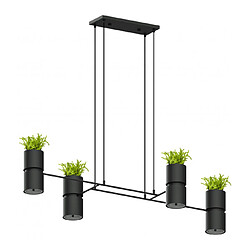 Luminaire Center Suspension Kukkia Aluminium,acier Noir 4 ampoules 150cm