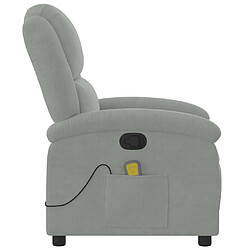 Acheter vidaXL Fauteuil de massage inclinable gris clair velours