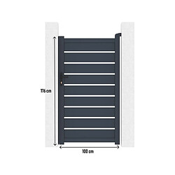 Avis Habitat Et Jardin Portillon en aluminium Bastien - 100 x 176 cm - Anthracite