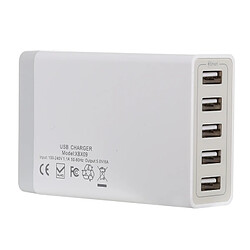 Wewoo Chargeur 5V 8A 5 ports USB rapide de voyage (Blanc)