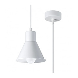 Luminaire Center Suspension Taleja Dome Acier blanc 1 ampoule 120cm