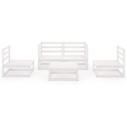 Avis Maison Chic Salon de jardin 5 pcs - Table et chaises d'extérieur - Mobilier/Meubles de jardin Moderne Blanc Bois de pin massif -MN36951