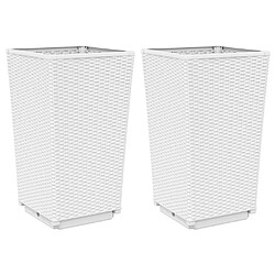 vidaXL Jardinières 2 pcs blanc 32,5x32,5x57 cm polypropylène