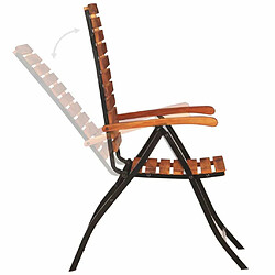 Acheter Maison Chic Lot de 2 Chaises inclinables de jardin - Fauteuil d'extérieur Bois solide d'acacia -MN36988