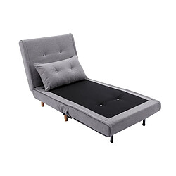 Acheter Vente-Unique Fauteuil convertible en tissu gris clair URIBIA