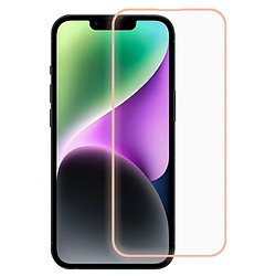 Protecteur écran en verre trempé lumineuse rayonnante, HD clear, full glue, anti-explosion pour votre iPhone 14 Plus/13 Pro Max 6.7 pouces - rose