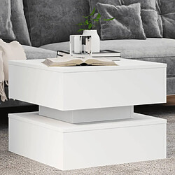 ComfortXL Table Basse Avec Lumières LED Blanc 50x50x40 Cm