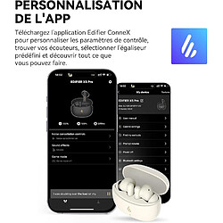 Edifier X5 Pro - Écouteurs à Réduction Active du Bruit avec Appels Améliorés par Une IA, Charge Rapide, Indice d'Étanchéité IP55, Bluetooth 5.3 - Ivoire pas cher