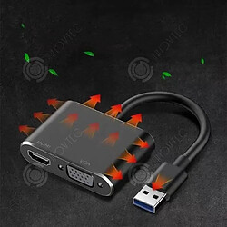 Avis INN® Interface USB3.0 vers HDMI convertisseur VGA projecteur à noyau de cuivre noir carte graphique externe câble adaptateur extern