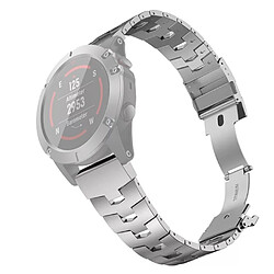 Bracelet en métal ajustement facile en titane de 26 mm argent pour votre Garmin Fenix 6X/Fenix 3/Fenix 3 HR/Fenix 5X