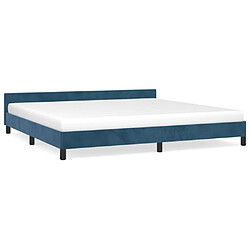 vidaXL Cadre de lit sans matelas bleu foncé 200x200 cm velours