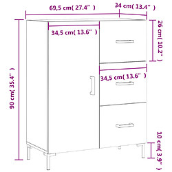 vidaXL Buffet noir 69,5x34x90 cm bois d'ingénierie pas cher