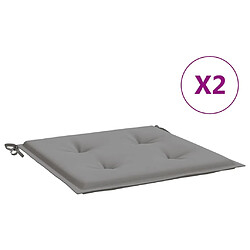 vidaXL Coussins de chaise jardin lot de 2 gris 40x40x3 cm tissu oxford